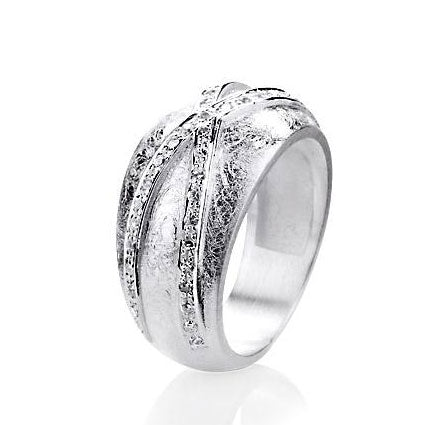 My only One Ring mit Überschlag aus Silber und weißem Zirkoniapavée