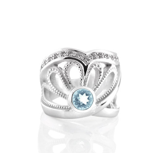 Butterfly Ring aus Silber mit Topas und weißem Zirkoniapavée
