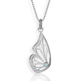 Butterfly, großer Anhänger aus Silber mit Zirkoniapavée & Topas.