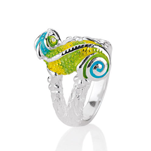 Chameleon Ring aus Silber mit Brandlack