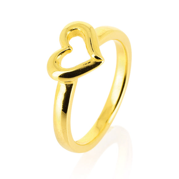 Deep in my Heart Herz Ring aus Silber goldplattiert