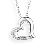 Deep in my Heart großer Herz Anhänger aus Silber mit Zirkoniapavée