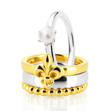 Style & Go Steckring klassischer Ring aus Silber mit weißer Muschelkernperle