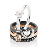 Style & Go Steckring klassischer Ring aus Silber mit weißer Muschelkernperle