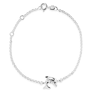 Delfin Armband mit Delfin aus Silber und Federring