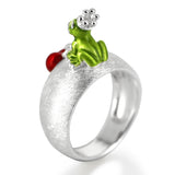 Green Froggy Ring aus Silber mit Brandlack