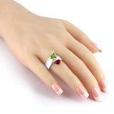 Green Froggy Ring aus Silber mit Brandlack