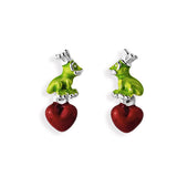 Green Froggy Ohrstecker Frosch aus Silber mit Brandlack