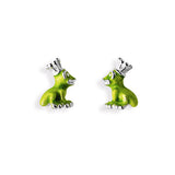 Green Froggy Frosch Ohrstecker aus Silber mit Brandlack