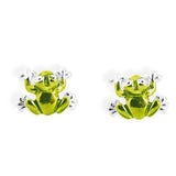 Green Froggy Frosch Ohrstecker aus Silber mit Brandlack