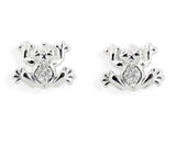 Froggy Frosch Ohrstecker aus Silber mit Zirkoniapavée