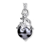 Froggy kleiner Frosch Anhänger aus Silber mit grauer Muschelkernperle