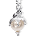 Froggy großer Frosch Anhänger aus Silber mit weißer Muschelkernperle