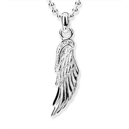Fly with Me schmaler Flügel Anhänger aus Silber mit Zirkoniapavée