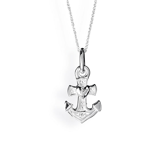 Glaube Liebe und Hoffnung mini Anker Anhänger aus Silber