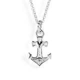 Glaube Liebe und Hoffnung Anker Anhänger aus Silber mit Zirkonia