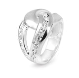 Infinity großer Ring aus Silber mit weißem Zirkoniapavée