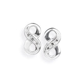 Infinity Ohrstecker aus Silber mit Zirkoniapavée