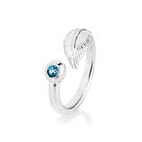 Light as a Feather Feder Ring aus Silber mit Topas