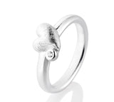 Love kleiner Ring aus Silber mit Herz und Zirkonia