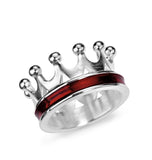 Crown of my Heart Kronen Ring aus Silber mit Brandlack