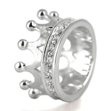Crown of my Heart Kronen Ring aus Silber mit weißem Zirkoniapavée