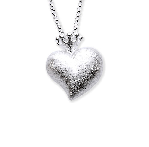 Crown of my Heart mittlerer Herz Anhänger aus Silber