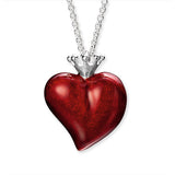 Crown of my Heart großer Herz Anhänger aus Silber mit Brandlack