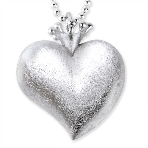 Crown of my Heart XXL Herz Anhänger aus Silber