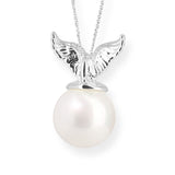 Mini's, Fly with Me Anhänger aus Silber mit Zirkonia und Muschelkernperle.