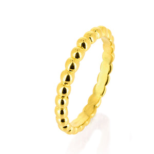 Style & Go Steckring Kugel Ring aus Silber goldplattiert