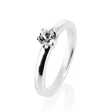 Style & Go Steckring Solitär Ring aus Silber mit Bergkristall