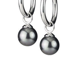 Style & Go Einhänger für Creolen aus Silber mit grauer Muschelkernperle