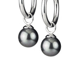 Style & Go Einhänger für Creolen aus Silber mit grauer Muschelkernperle
