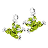 Green Froggy Frosch Einhänger für Creolen aus Silber mit Brandlack