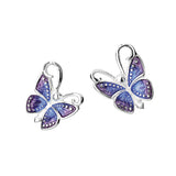 Flying Purple Schmetterling Einhänger für Creolen aus Silber mit Brandlack