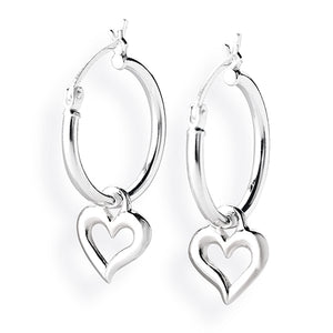Deep in my Heart, Herz Einhänger für Creolen aus Silber.