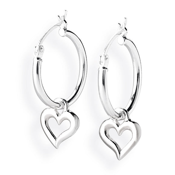 Deep in my Heart, Herz Einhänger für Creolen aus Silber.