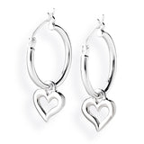 Deep in my Heart, Herz Einhänger für Creolen aus Silber.