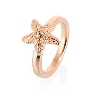 Sealife Seestern Ring aus Silber rotgoldplattiert