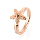 Sealife Seestern Ring aus Silber rotgoldplattiert