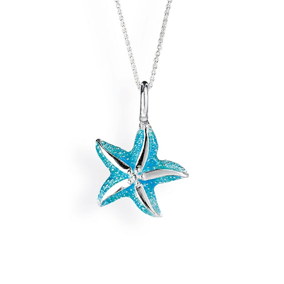 Sealife mini Seestern Anhänger aus Silber mit Brandlack