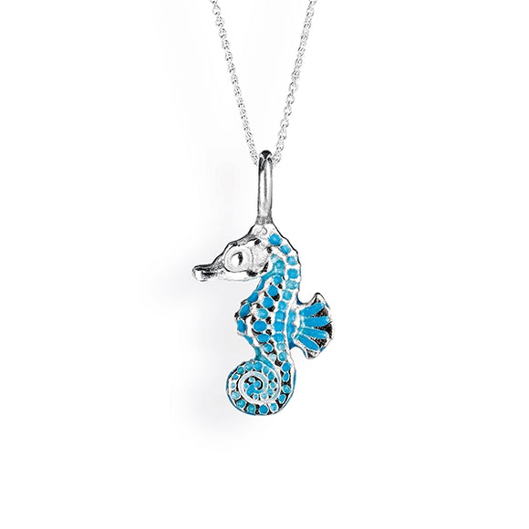 Sealife mini Seepferdchen Anhänger aus Silber mit Brandlack