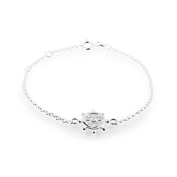 Sealife Armband mit Steuerrad aus Silber und Federring