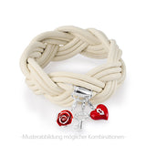Nature Charm Rose aus Silber mit Brandlack und Karabiner