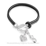 Heart Charm Herz aus Silber mit weißem Zirkoniapavée und Karabiner