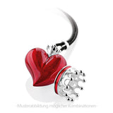 Crown of my Heart XXL Herz Anhänger aus Silber mit Brandlack