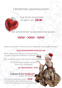 150 Euro Gutschein für den Heartbreaker Onlineshop