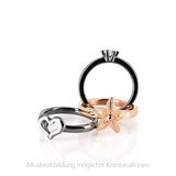 Sealife Seestern Ring aus Silber rotgoldplattiert