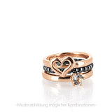 Style & Go Steckring Solitär Ring aus Silber rotgoldplattiert mit Bergkristall
